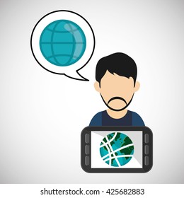 Internet  design. communication concept. flat illustration, editable vector