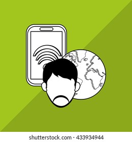 Internet  design. communication concept. flat illustration, editable vector