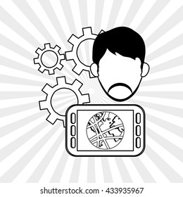 Internet  design. communication concept. flat illustration, editable vector