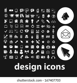 internet design, office icons, signs set, vector