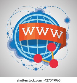 Internet design. Online icon. Colorful illustration