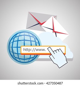 Internet design. Online icon. Colorful illustration