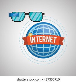 Internet design. Online icon. Colorful illustration