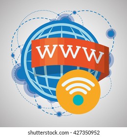 Internet design. Online icon. Colorful illustration