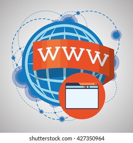 Internet design. Online icon. Colorful illustration