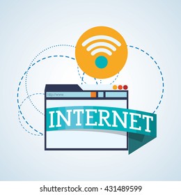 Internet design. Online icon. Colorful illustration , vector