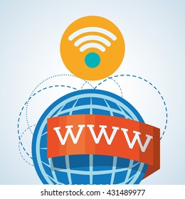 Internet design. Online icon. Colorful illustration , vector