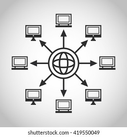 Internet design. online icon. Technology concept, vector illustration