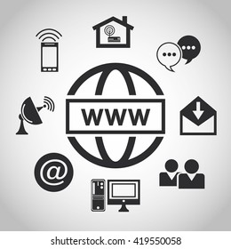 Internet design. online icon. Technology concept, vector illustration