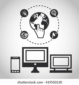 Internet design. online icon. Technology concept, vector illustration
