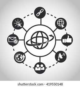 Internet design. online icon. Technology concept, vector illustration