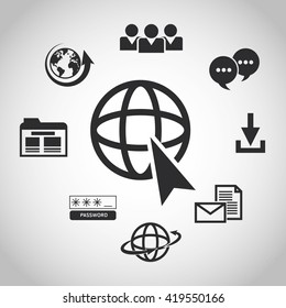Internet design. online icon. Technology concept, vector illustration