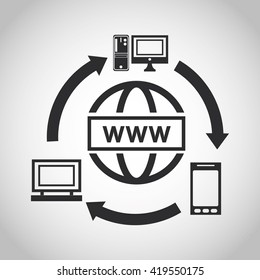 Internet design. online icon. Technology concept, vector illustration
