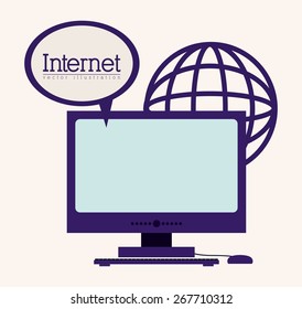 Internet design over white background, vector illustration