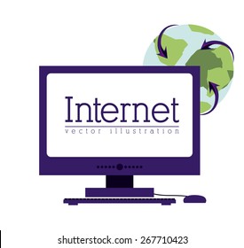 Internet design over white background, vector illustration