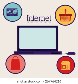 Internet design over white background, vector illustration