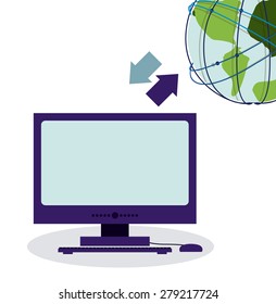 Internet design over white background, vector illustration