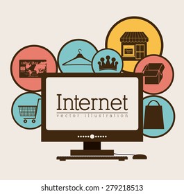 Internet design over white background, vector illustration