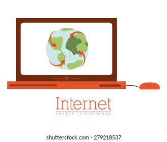 Internet design over white background, vector illustration