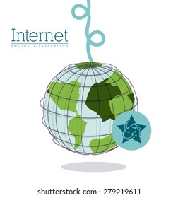 Internet design over white background, vector illustration