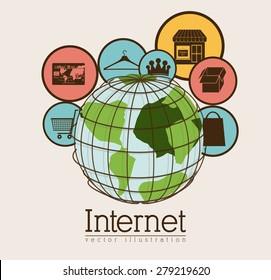 Internet design over white background, vector illustration