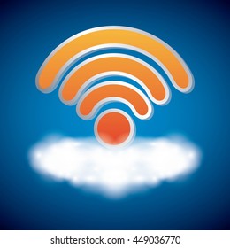 Internet design represented by wifi and cloud icon. Colorfull illustration. 
