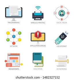 Linear Flat Front End Dev Infographics Stock Vector (Royalty Free ...