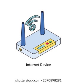 Internet Device isometric Colored illustration. EPS File stock illustration