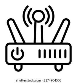 Dispositivo de Internet, icono lineal del router 

