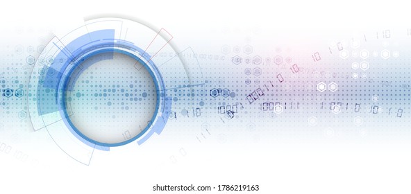 internet digital cyber security technology concept for business background. Geometric radial circle on halftone background.