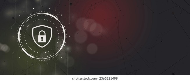 internet digital cyber security technology concept for business background. Lock on circuit board