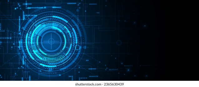 internet digital Cyber security technology concept for business background. Lock on circuit board