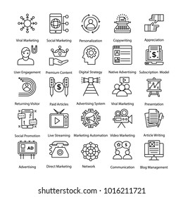 Internet and Digital Marketing Colored Line Icons 