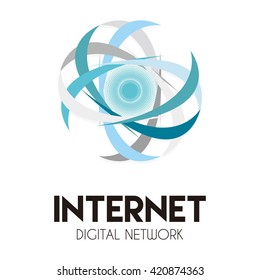 Internet Digital Network business ring abstract vector logo design template 