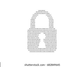 Internet Or Digital Security Concept Made With Binary Code Drawing A Padlock On White Background In Vector