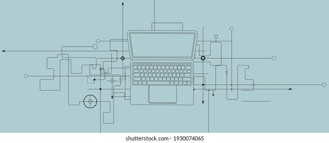 concepto de tecnología de seguridad digital de Internet para los antecedentes empresariales. Bloquear la tarjeta de circuitos