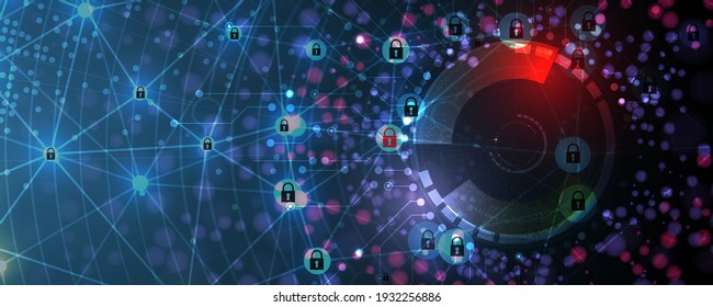 concepto de tecnología de seguridad digital de Internet para los antecedentes empresariales. Cierra la tarjeta de circuito. Proteger los datos