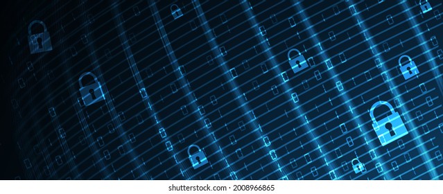 concepto de tecnología de seguridad digital de Internet para los antecedentes empresariales. Bloquear la tarjeta de circuitos