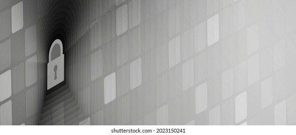 internet digital security technology concept for business background. Lock on circuit board