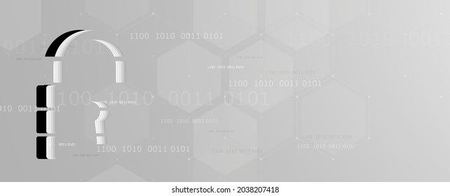 internet digital security technology concept for business background. Lock on circuit board