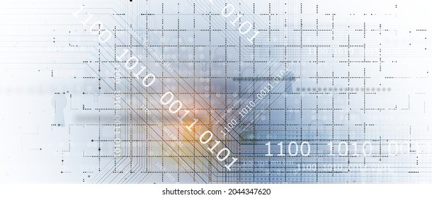 internet digital security technology concept for business background. Lock on circuit board