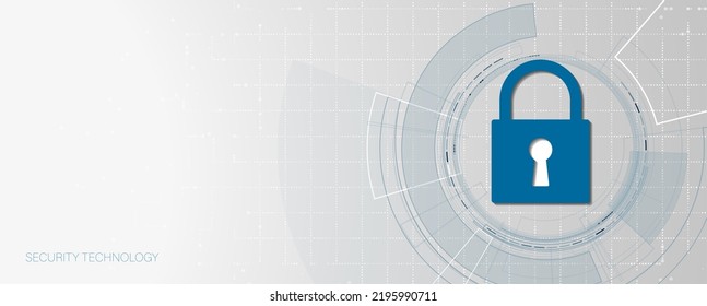 internet digital security technology concept for business background. Lock on circuit board