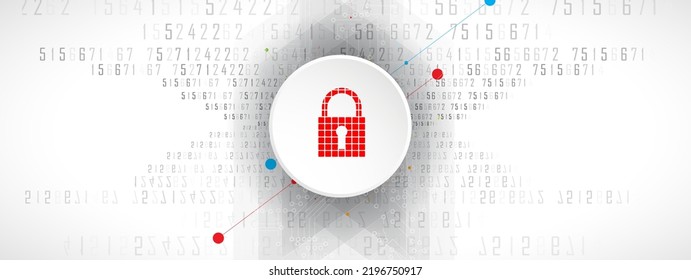 internet digital security technology concept for business background. Lock on circuit board