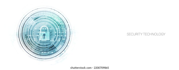 internet digital security technology concept for business background. Lock on circuit board