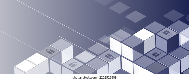 internet digital security technology concept for business background. Lock on circuit board