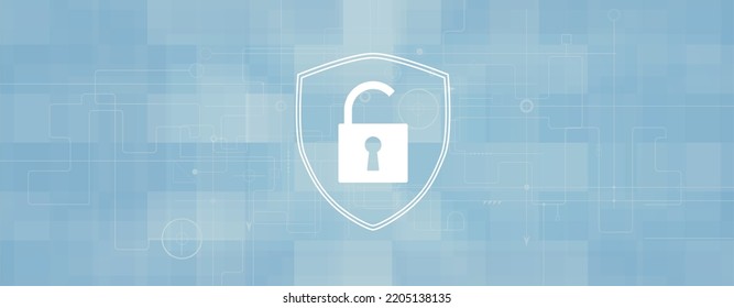 internet digital security technology concept for business background. Lock on circuit board