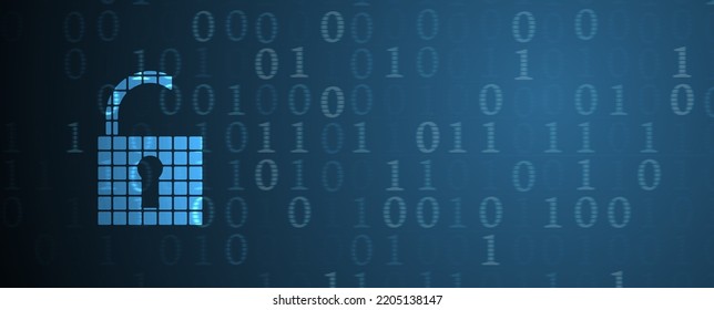 internet digital security technology concept for business background. Lock on circuit board