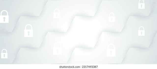 internet digital security technology concept for business background. Lock on circuit board
