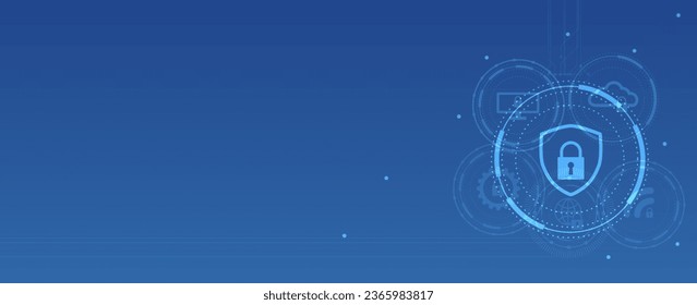 internet digital security technology concept for business background. Lock on circuit board