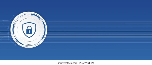 internet digital security technology concept for business background. Lock on circuit board